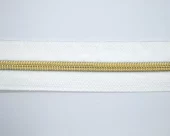 Glidelås metervare, 6mm spiral metallook gull