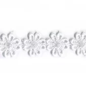 Blonde, blomster ecru