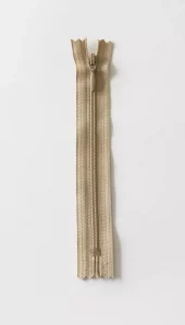 Glidelås 18cm fast spiral beige