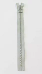 Glidelås 20cm Aluminium Fast m/ring lys grå