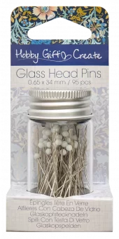 Knappenåler med glasshode, Hobby Gift Create