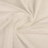 Engelsk blonde - fabric embroidered Flowers White