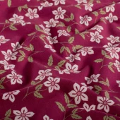 Jersey fabric printed Flowers Wine Red