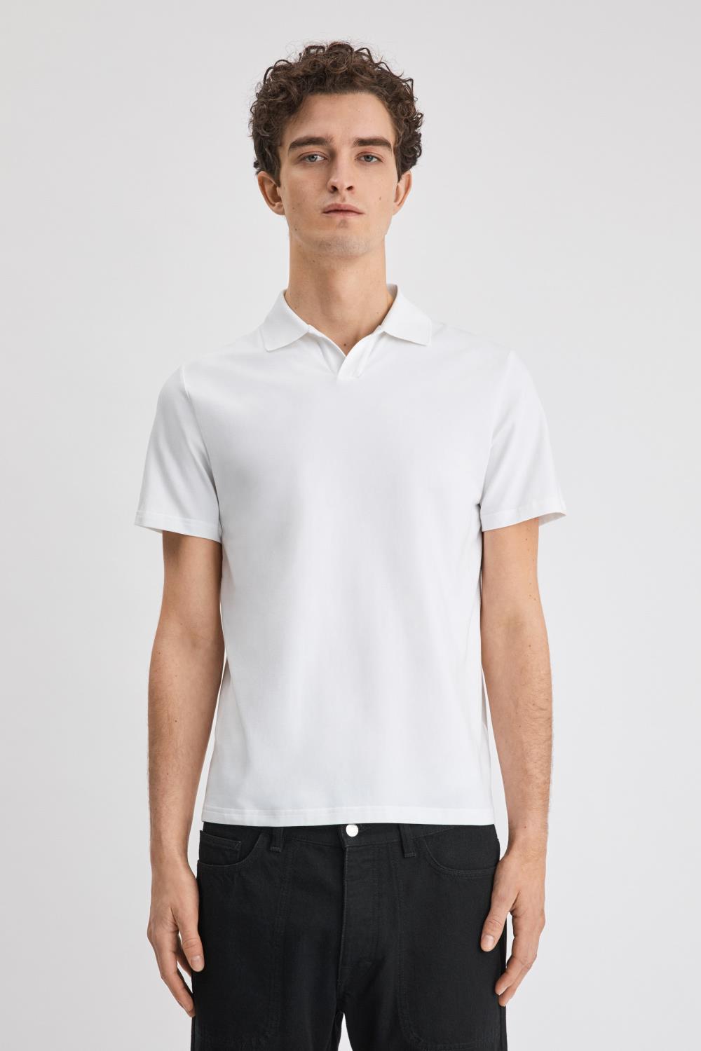 Stretch Cotton Polo T-Shirt