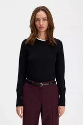 Merino R-Neck Sweater : Black