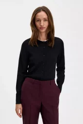 Merino Short Cardigan : Black