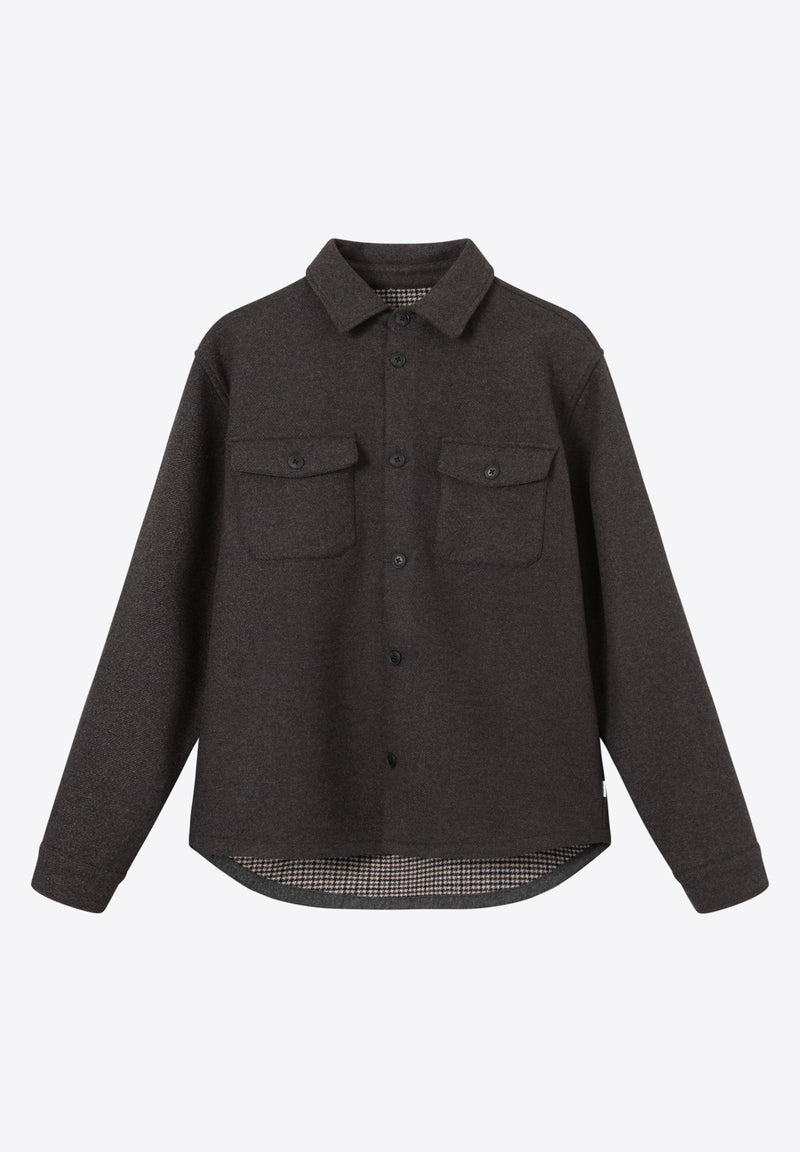 Lennon Houndstooth Wool Hybrid Shirt
