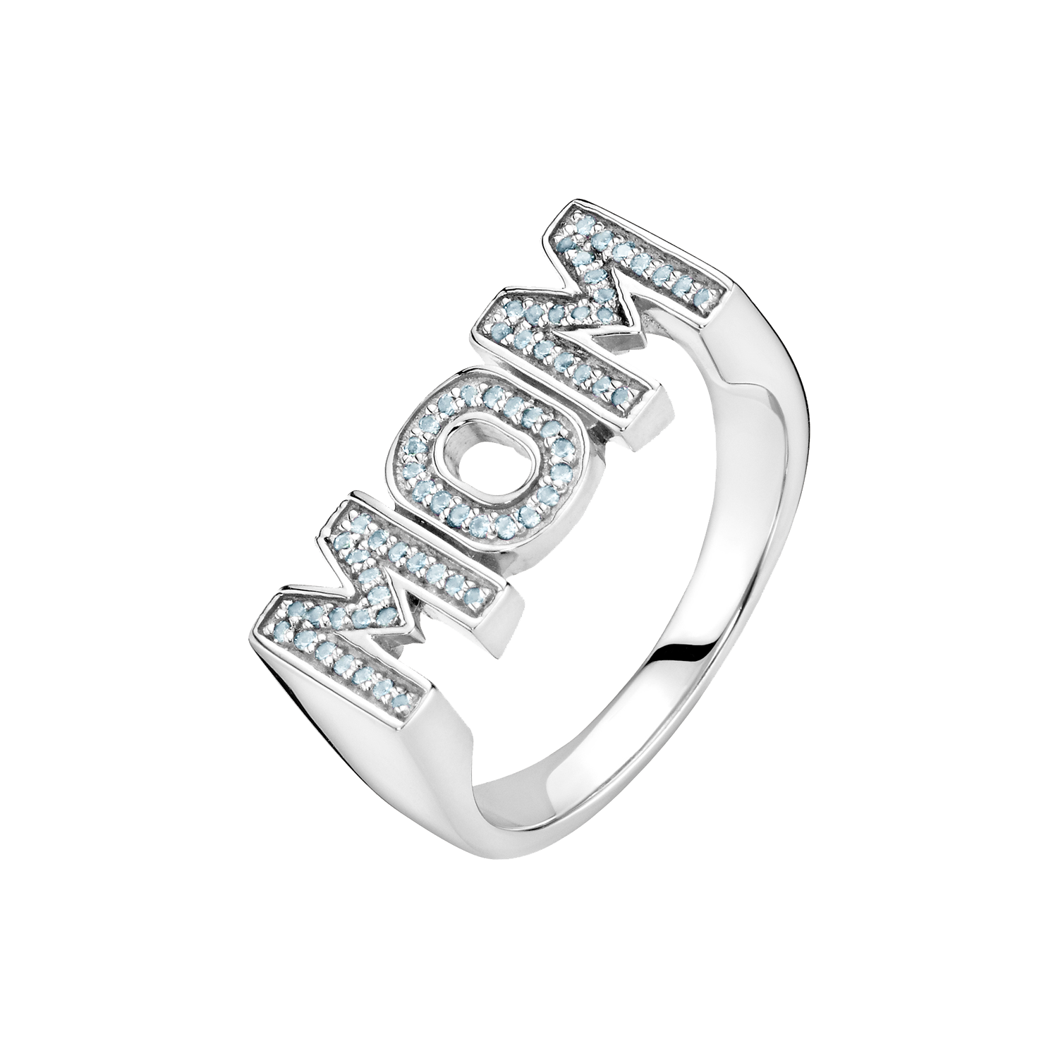 Mom Ring Stones Silver