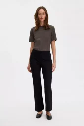 Flared Jersey Trousers : Black