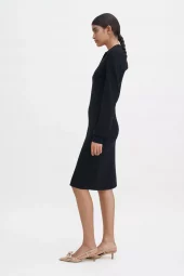 Knit Polo Dress : Black