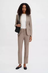 Emma Cropped Cool Wool Trousers : Faded Khaki