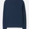 Cotton Merino Mock Neck Sweater : Dusk Blue