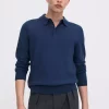 Knitted Polo Shirt : Dusk Blue