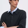 Cotton Merino Knit Shirt : Anthracite Melange