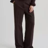 Fique Classic Trousers Col: Chocolate Plum