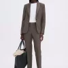 Emma Cropped Cool Wool Trouser : Driftwood