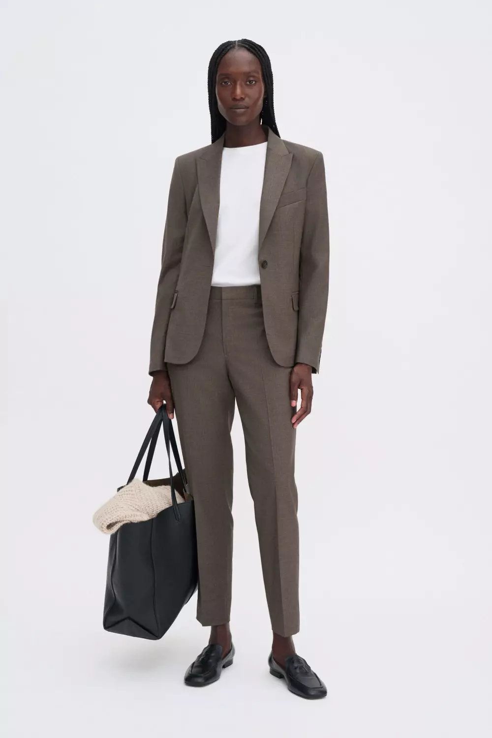 Emma Cropped Cool Wool Trouser : Driftwood