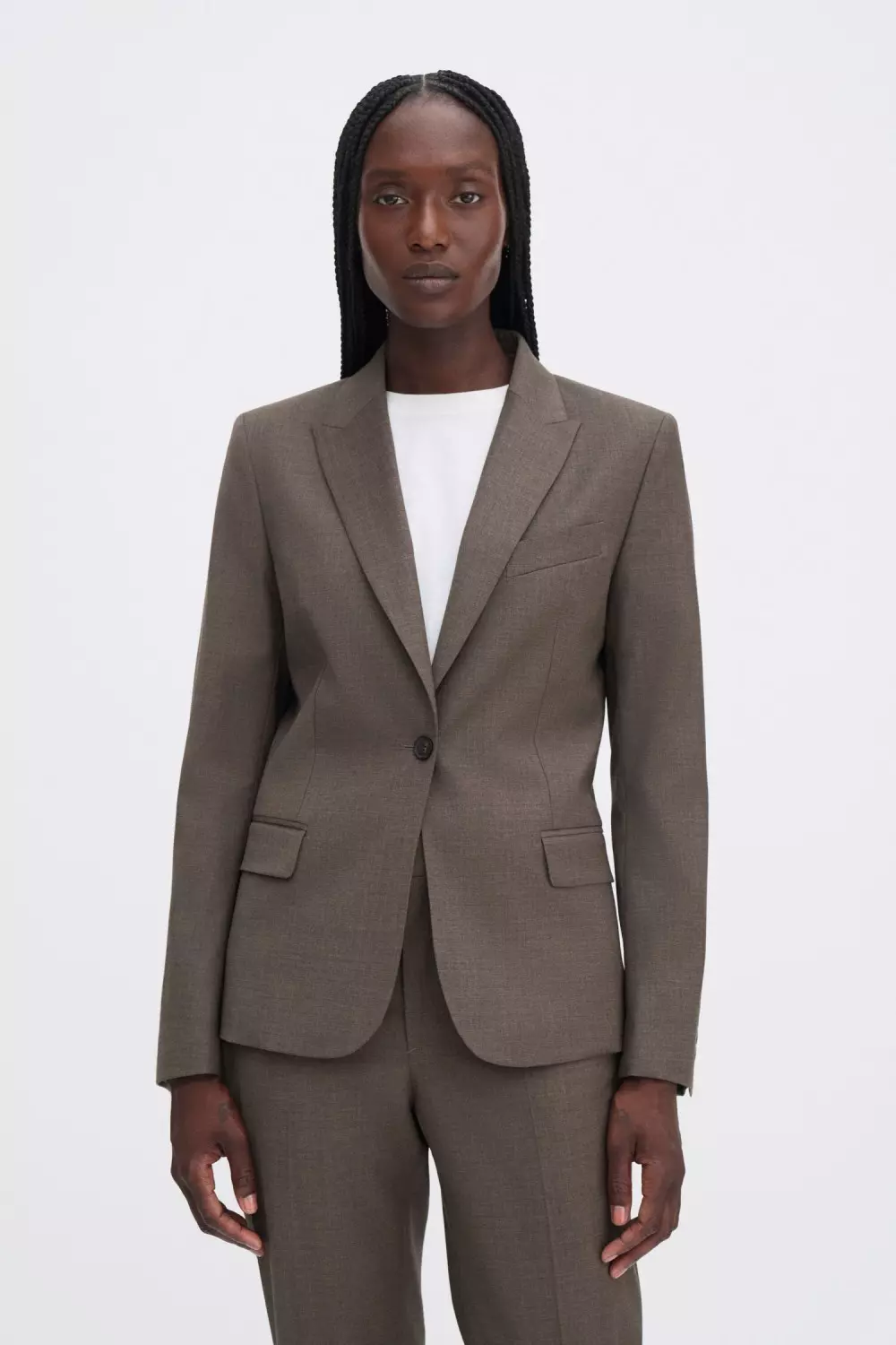 Sasha Cool Wool Blazer : Driftwood