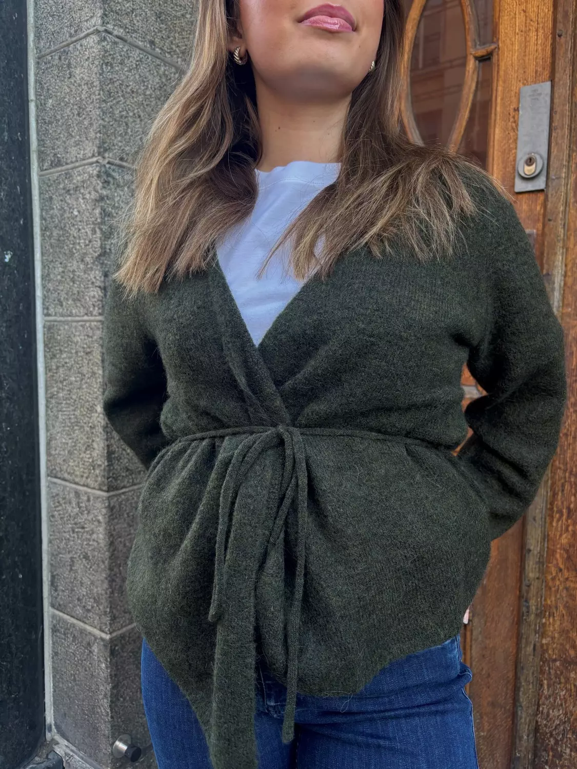 MSCH Miabelle Hope Wrap Cardigan: Col. Rosin Melange