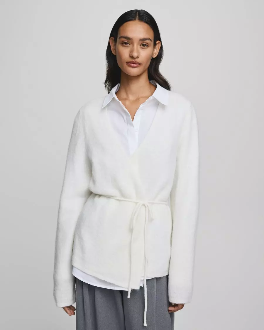 MSCH Miabelle Hope Wrap Cardigan: Col. Egret