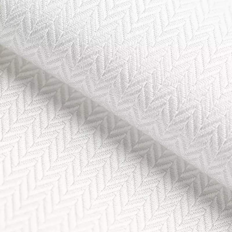 The Elegant Herringbone Twill Non Iron, Col: White