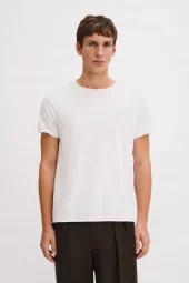 Roll Neck Tee: White
