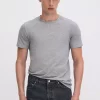 Stretch Cotton Tee: Grey Melange