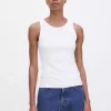Fine Rib Tank: White