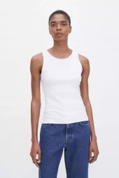 Fine Rib Tank: White