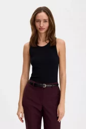 Fine Rib Tank: Black