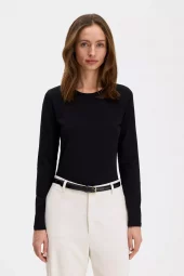 Cotton Stretch Long Sleeve: Black