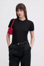 Lyocell Cashmere Tee: Black