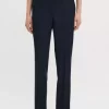 Emma Cropped Cool Wool Trouser: Dark Navy