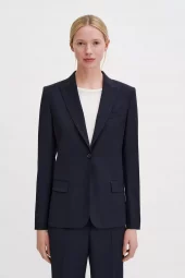 Sasha Cool Wool Blazer: Dark Navy