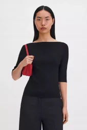 Boatneck Rib Top : Black