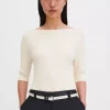 Boatneck Rib Top : Calico White