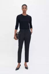 Emma Cropped Cool Wool Trouser : Black