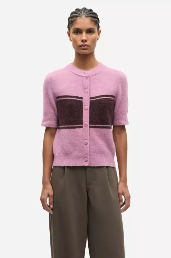 Sanoura SS Cardigan : Orchid Wide St.