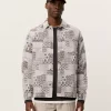 Layton Patchwork Jacquard Overshirt : Light Sand