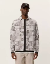 Layton Patchwork Jacquard Overshirt : Light Sand