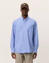 Kent Stripe Poplin Shirt : Blue Fog