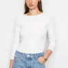 Petronella Rib Boatneck : Off-white