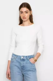 Petronella Rib Boatneck : Off-white