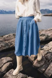 RAUS Pernilla HW Skirt : Mid Blue Wash