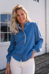 Raus Pernilla Shirt : Mid Blue Wash