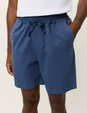 Otto Cotton Shorts : Dark Denim Blue