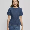 MSCH Turig Alena SS Top : Mid Blue Wash