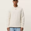 Billy Weave Knitted LS Polo : Light Ivory