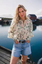 Raus Anna Top : Green Tint Flwr