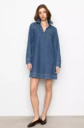 Haley Dress : Mid Blue